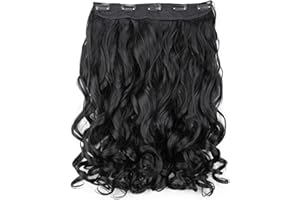 CAISHA 60cm Clip In ExtensionsExtensions Per I Capelli Posticcio Liscio Nero C51-1