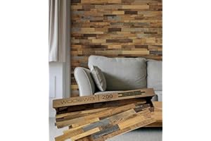 Wodewa - Pannello di Design in Legno di Pino 3D per Parete, Rivestimento Interno 0,096 m²