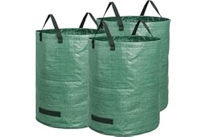 BigDean Gartensack 3X 272l Gartensack Laubsack Gartenabfallsack stabil - Gartensäcke für Gartenabfälle - Laubsäcke Rasenschnitt - Grünschnittsäcke faltbar, groß, robust aus Polypropylen-Gewebe 150GSM