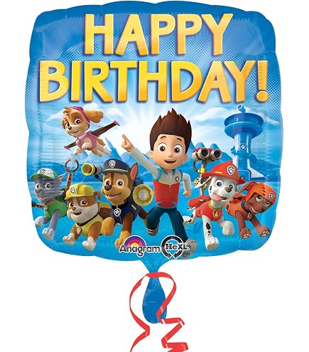 Amscan Paw Patrol Folienballon - Ca. 43 Cm, Mit Selbstschließendem Ventil, Für Helium Oder Luft, Kindergeburtstag Deko