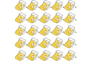 HUSALSEA 25 StüCk Bier-Brosche, Bier Becher Form Anstecker Pin, LED Brosche, Oktoberfest-Accessoires, Oktoberfest-Abzeichen-Brosche Für Frauen MäNner Partygeschenke Dekorationen