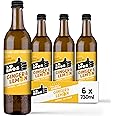 Lo Bros Kombucha - Ginger & Lemon - Sparkling Refreshing Drink with Natural Ingredients and Live Cultures, Supports Gut Health, Low Sugar, Vegan, Bottles- 6 x 750ml