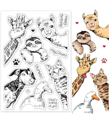 4 Blatt Katzen Hunde Stempel - Transparente Silikonstempel Für Karten