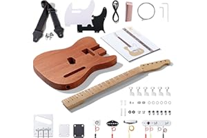 Leo Jaymz DIY TL Style Electric Guitar Kits with Mahogany Body and Maple Neck - Maple Fingerboard and All Components Included(TL LJ Headstock)