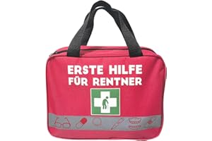 LOOBEAR First Aid Bag for Pensioners - Funny Pensioner Gift for Retirement Farewell for Colleagues Decorative Gift for Women and Men for Retirement Gifts for Men (Red, Without Contents), red, Casual