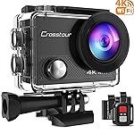 Crosstour 4K 16MP Action Cam WiFi Subacquea Ultra HD Sport Action Camera 170&deg; Grandangolare Telecomando Due 1050mAh...