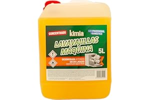 KIMIA - Detergente Líquido Lavavajillas 5L | para Máquina | Lavavajillas Concentrado | para Uso Profesional | Eficaz en Aguas Duras | Alta Eficacia | Limpieza Profunda | Elimina la Suciedad Incrustada