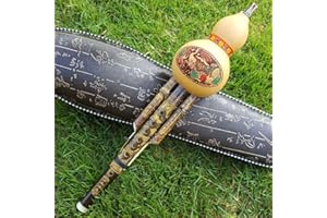 OmeHoin Professional Bamboo Hulusi,Chinese Handmade Hulusi Gourd Cucurbit Flute Ethnic Musical Instrument C Key Bb Tone for Beginner Music Lovers Ideal for Birthday and Christmas Gifts