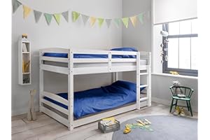 Noa and Nani Mimi Shorty Low Bunk Bed Splits into Toddler and Day Bed in Classic White