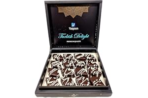 YAQEEN Delicia turca sin azúcar hecho a mano, mezcla de granada, rosa, pistacho, azafrán, lokum postre gourmet caja de regalo 450 g caramelo suave vegano halal sin gluten