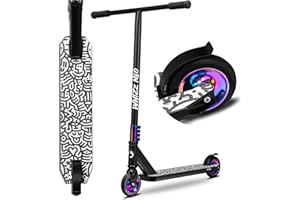 LIONELO Whizz Monopattino Stunt Scooter Freestyle, Cuscinetti ABEC-9, Deck in Alluminio, Sistema di Compressione HIC, Ruote da 110 mm, Manubrio a T Largo, Freno Flex Fender MN Steel - Design Unico