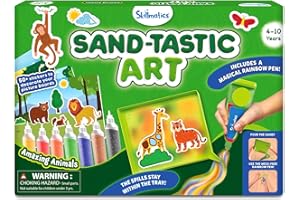 Skillmatics Sand Art Activity - Mess-Controlled DIY Animal Craft Kit with 50+ Colorful Stickers, Creative Arts & Crafts for Kids, Fun Hands-On Activity, Christmas Gifts for Ages 4, 5, 6, 7, 8, 9, 10