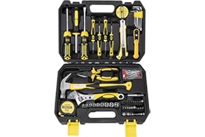 DOWELL HYT128 128-częściowy zestaw narzędzi do naprawy samochodu, do gospodarstwa domowego, zestaw kluczy nasadowych, wkrętaków z tworzywa sztucznego, walizka do przechowywania