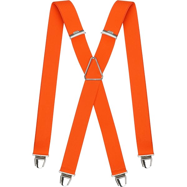 RIONA Bretelle Uomo Con 4 Robusta Clip Metallo Per Uomini E Donne Regolabile Di 4 Cm E Forma A X Elastica