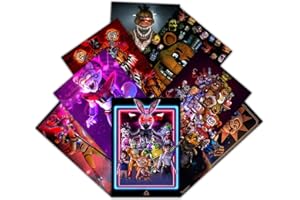 GTOTd FNAF Poster (8Pcs,11.5" x 16.5"). Gifts Merch Five Nights At Freddy's Poster Unframed Version HD Canvas Print for Living Room Bedroom Club Wall Art Decoration Teens