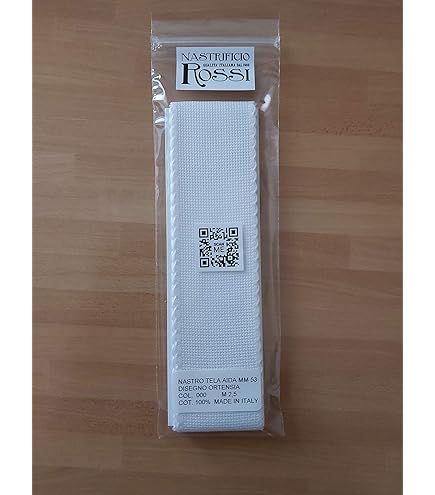 NASTRIFICIO ROSSI AIDA Stickstoff Kreuzmuster Blau - 33mm Breit, 2,5m Rolle