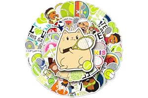 BRIC DODO Pegatinas de Tenis,50 Piezas Impermeable Vinilo Pegatinas para Monopatín Ordenador Portátil Equipaje Moto Bicicleta Guitarra Botellas de Agua Casco,Tenis Pegatinas para Adultos,niños y niñas