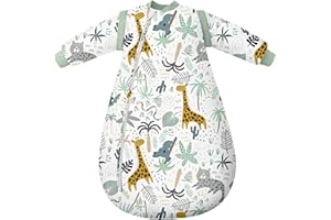 Yoofoss Śpiwór niemowlęcy zimowy 3,0 Tog, 84 cm, 12-18 miesięcy, ze zdejmowanymi rękawami, śpiwór zimowy, bawełniany, ciepły śpiwór dla niemowląt, dla chłopców i dziewczynek, noworodków