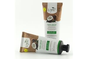 VITALITY VEGAN Crema de Manos con Aceite de Coco Hidratante y Nutritiva Perfecta Para Manos Secas y Agrietadas. Formula No Grasa. 2 Tubos de 75 ml. Crema Manos Regeneradora, Vegana. Repara y Suaviza La Piel Seca