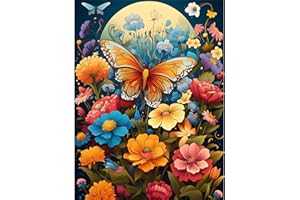 Viart Butterfly Paint by Numbers for Adults-Flowers Painting by Numbers for Adults,Paint by Number Kits for Home Wall Decor 12x16inch
