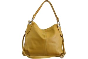 AMBRA Moda Borsa da donna di vera pelle, borsa a spella GL012