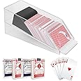 Ulsam Blackjack Shoe Collection Playing Card Dispenser, 4 Deck Size Casino Grade Card Dealer, Card Shoe for Standard Size Poker Deck Gambling Games Accessories, Blackjack Shoe and Discard Tray (Clear)