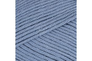 Drops Safran Pelote de coton égyptien fin 100 % pour tricot et crochet, fin, 5 plis, poids sport, 2, 51 g, 160 m, bleu pétrole 06 Bleu denim