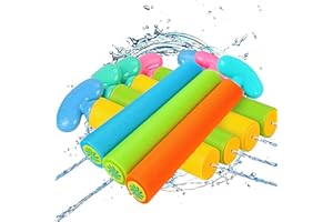 KAHEIGN 6Pzs Pistolas De Agua para Niños, Mango De Luna Pistolas De Agua con Espuma Tirador De Agua Ligero Pistola De Agua Colorida para Niños Adultos Piscina Playa Jardín Verano Exterior