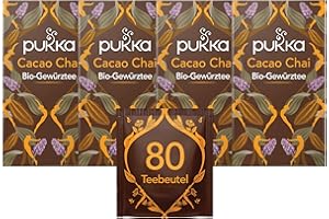 ‎PUKKA Pukka Tee Set, Bio-Gewürztee "Cacao Chai", Kakao, Zimt, Kardamom, Zichorienwurzel, Für besinnliche Momente, 4er Pack, 80 Teebeutel