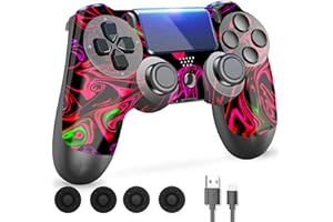 SupoHero P4 Remote Control, Wireless P4 Controller for Play4,Pro,PC,Slim, P4 Pro Console with 3.5mm and Audio Jack, Joystick P4 with D-pad and Six-Axis Motion Sensor（phantom）