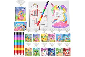 ZMLM 24 Coloring Books for Kids Party Favors: Bulk 24 Crayons Mini Coloring Books for Kids Ages 4-8 Birthday Goodie Bags Stuffers Toddlers Return Gifts Classroom Prizes Teacher Crafts (Classic)