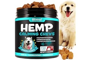 PETPYA Calming Chews for Dogs, 150pcs Calming Treats with Hemp Oil for Dogs Anxiety & Stress Relief, Dogs Calming Treats Food - Soft Chews for Sleep Calming, Barking, Aggression and Breeds Dogs
