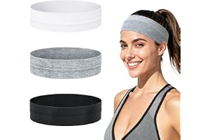 3 Pack Elastiska Hårband för Damer och Herrar, Antiskidiga Stoff Hårband, Svettabsorberande Headband, Mjukt Huvudband för Löp