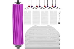 ALLOYTOOL 18 Pièces Accessoires pour L'aspirateur Robot Eureka E20 Plus, 1 Brosse Principale 4 Chiffon Nettoyage 4 Filtres HEPA 8 Brosses Latérales 1 Brosse de Nettoyage