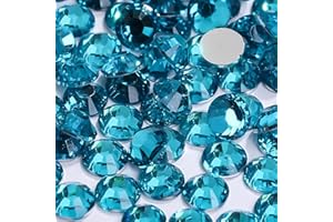 Yixinly 5000 Pcs SS16 4mm Strass, Strass a Coller Pierre Ronde en Cristal pour les Ongles, le Bricolage, les Vêtements, les Coques de Téléphone Portable, les Chaussures, les sacs (Bleu cyan)
