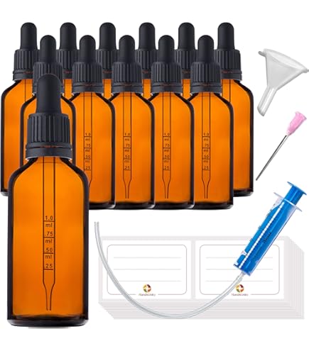 Set 12 Bottigliette Vetro Ambrato 30ml Con Pipetta - Per Oli Essenziali, Profumi, Liquidi - Foto 5