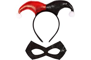 W WIDMANN MILANO Party Fashion - 29344 - Disfraz de arlequín, diadema, antifaz, payaso asesino, carnaval, fiesta temática