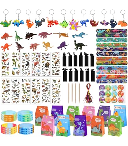 Kit Festa Dinosauri 96 Pezzi - Bomboniere Compleanno Bambini Con Sacchetti, Giochi E Accessori A Tema - Foto 9