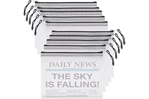 JAOMON 10 Stück Dokumententasche A4,Transparent Wasserdichte Dokumententasche mit Reißverschluss Mesh Zipper Beutel für Datei,Papier,Quittungen, Kosmetika (A4)