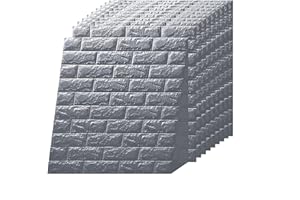 DYOUEN Lot de 10 panneaux muraux 3D autocollants en mousse pour salle de bain, chambre à coucher, salon, balcon, cuisine - 77 x 70 cm