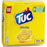 Tuc Original, Snack Friabili dal Gusto Dolce e Salato con Cottura al Forno e Grano 100% Italiano, 2 pack da 100g