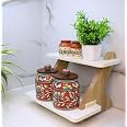 InoSlashed Engineered Wood Multipurpose Dish Rack/Storage Shelves for Kitchen Cabinets/Plate Stand/Cosmetic Organiser|Free Ar