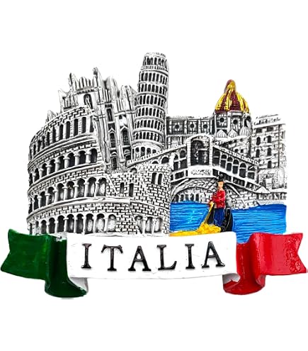 Set 6 Calamite Da Frigo 4D Souvenir Di Roma, Resina, Colosseo, Fontana Di Trevi, Vaticano, Centurioni - Zioshop-it
