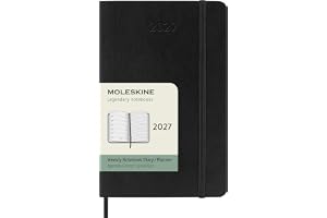 Moleskine 2027 12-månaders veckoplanerare, ficka, svart, mjukt omslag