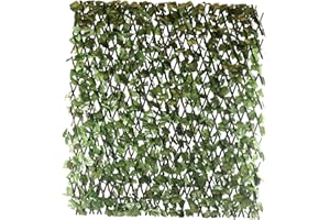 GOLDBEARUK Decorative Trellis - Articifial Leaves Garden Screen - 1m X 2m - Balcolny Privacy Expandable Hedge (Single Piece)