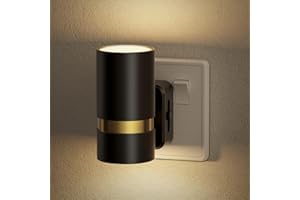 JandCase Night Light Plug in Wall, Dimmable Night Light with Dusk to Dawn Senosr, Brightness Ajustable 0-100LM, Up-Down Glowing, Warm White 3000K, 1W Plug in Light for Hallway Bedroom Stair Toddler