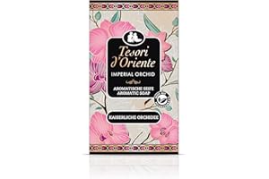 Tesori d'Oriente Savon solide « Imperial Orchid » - 125 g - Savon aromatique pour les mains à l'orchidée et à la fleur d'oranger - Savon pour le corps et les sens