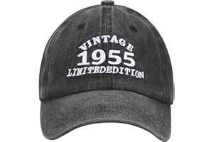 Starvortex Czapka z daszkiem w stylu vintage, prezenty 60/70/80 urodziny mężczyzna, prezenty urodzone w latach 1965/1955/1945, oryginalne pomysły na prezenty dla taty, wujka, dziadka (ciemnoszary)