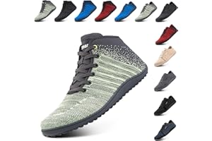 NEOKER Barefoot Shoes for Men Women Outdoor Lightweight Trail Running Minimalist Zero Drop Shoes Barefoot Trainers Walking Shoes Breathable Black Khaki Grey Green Blue Red 4-12 UK