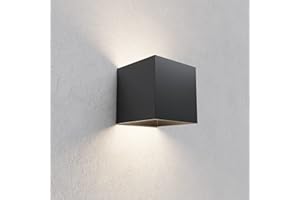 NUOVA GERMANY Lampada a parete Applique Cubo a LED IP65 per interno/esterno 12W Regolabile 1000lumen Moderno Alluminio (Nero, Luce Naturale 4000K)